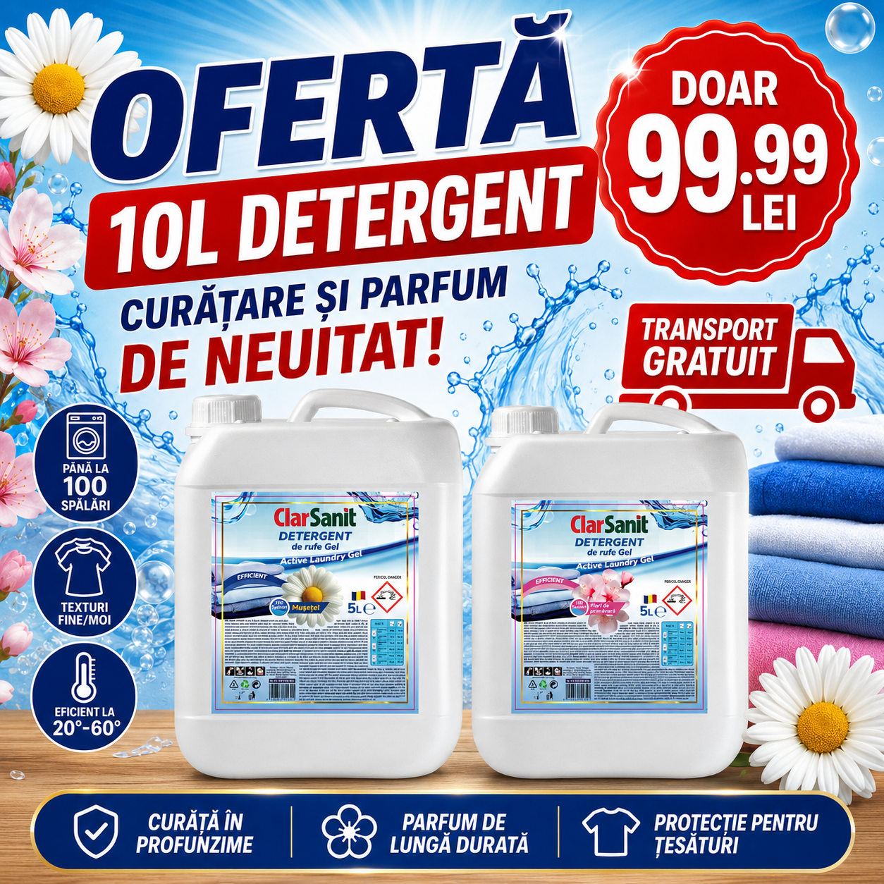 Pachet 2x Detergent de Rufe 10L
